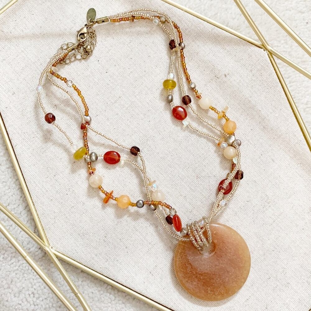 Lia Sophia Pumpkin Spice beaded statement necklace
